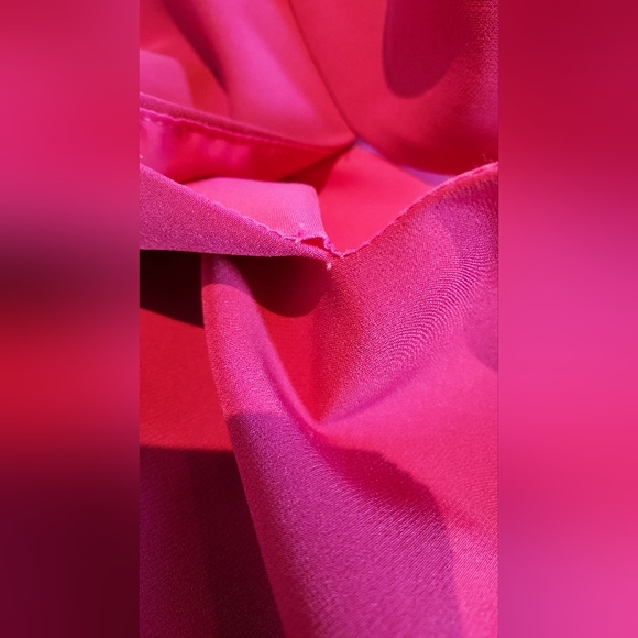 Milly Violet High Neck V Peep Front & Back Bell Sleeve Dress with Small Flaw - Picture 5 of 11